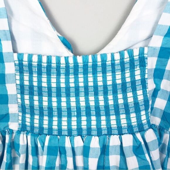LILLY PULITZER | NEW Sarafina Turquoise Oasis Crinkle Gingham Top Women’s Size 4 - Picture 13 of 15